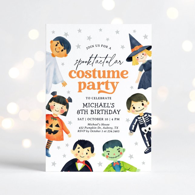 Kids Halloween Costume Party Birthday Invitation (Creator Uploaded)