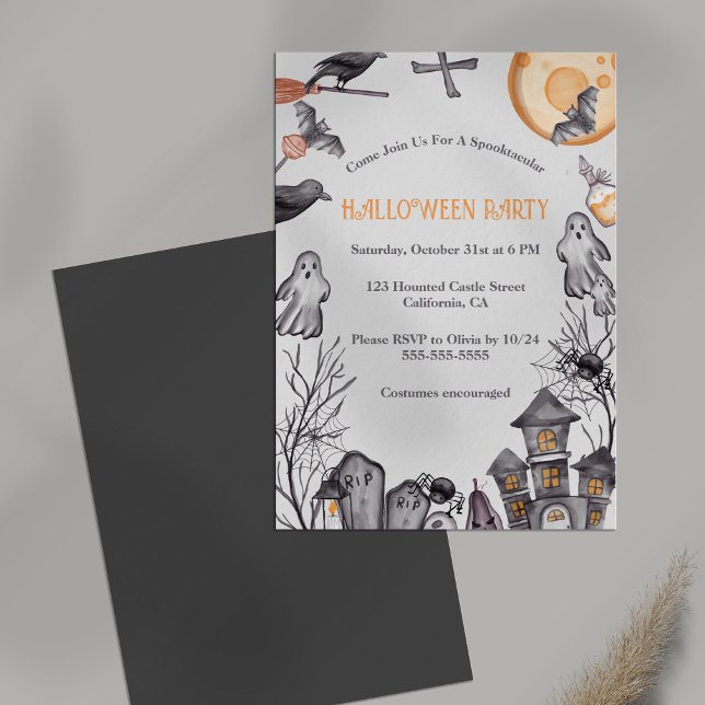 Kids Halloween Costume Party Invitation (Kids Halloween Costume Party Invitation on a table.)