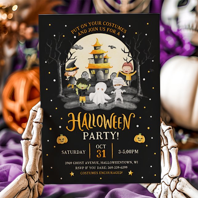 Kids Halloween Costume Party Invitation (Kids Halloween Costume Party.)