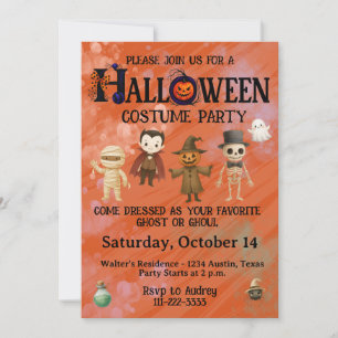 Kids Halloween Costume Party Invitation