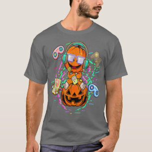 Kids Halloween Gamer Pumpkin Halloween Costumes Bo T-Shirt