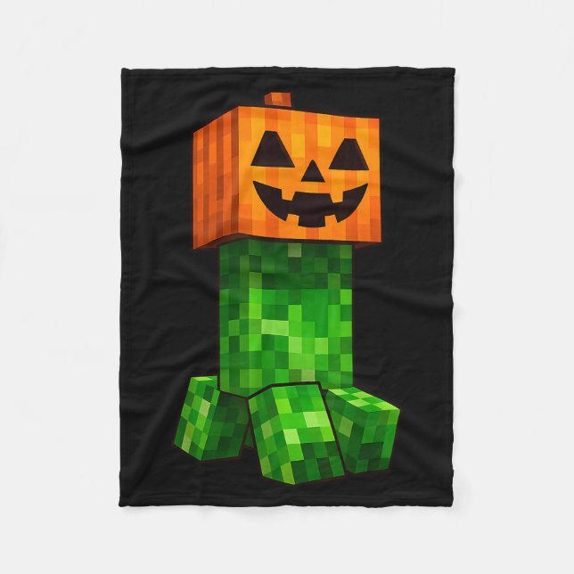 Kids Halloween Gamer Xel Jack O Lantern Pumpkin Bo Fleece Blanket (Front)