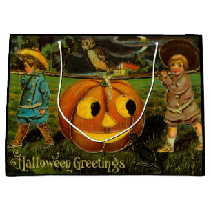 Kids Halloween Jack-o-Lantern Pumpkin Harvest Large Gift Bag