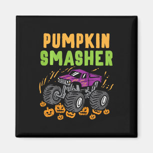 Kids Halloween Monster Truck Pumpkin Smasher Boys  Magnet