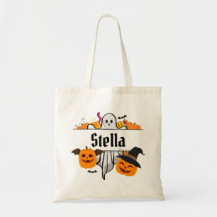 Kids Halloween name Tote Bag Trick Or Treat
