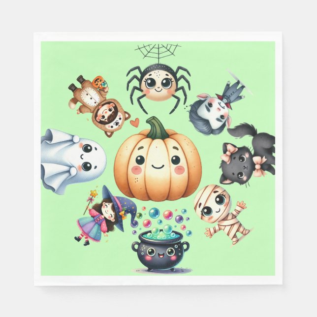 Kid's Halloween Party Napkin (Front)