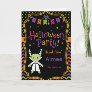 Kids Halloween Party Thank You Card