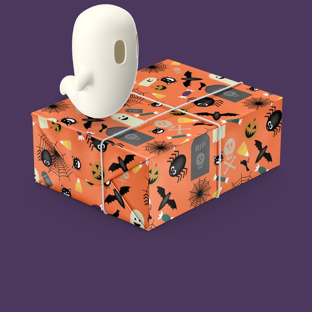 Kid's Halloween Pattern Wrapping Paper (Creator Uploaded)