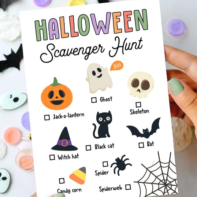 Kids Halloween Scavenger Hunt Game Card (Creator Uploaded)