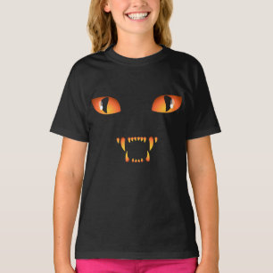 Kid's Halloween Shirt Black Cat Girl's Shirt Tee