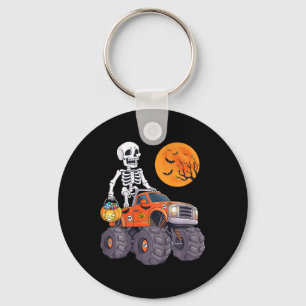 Kids Halloween Skeleton Riding Monster Truck Fun T Key Ring
