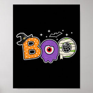 Kids Halloween Spooky Season Pumpkin Toddler Boys  Poster