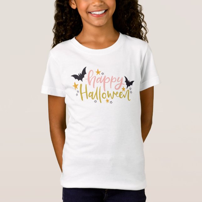 Kids' Halloween Tee with Glam Text Design (Front)