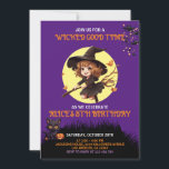 Kids Halloween Wicked Birthday Party Invitation<br><div class="desc">Our invitation boasts a captivating design that seamlessly combines the best of both worlds: the enchanting allure of Halloween and the joy of a birthday celebration.</div>