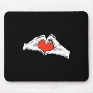 Kids Hand Heart Valentines Day Cute Love Sign Lang Mouse Pad