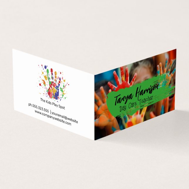 Kids Hand Painting | Arts Crafts Business Card (Outside)