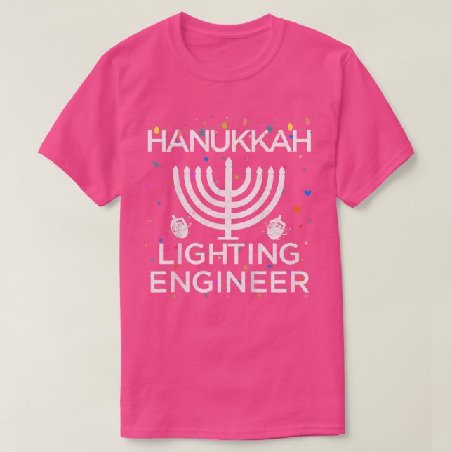 Kids Hanukkah Lighting Engineer Jewish Menorah Lig T-Shirt (Design Front)