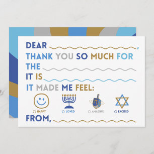 Kids Hanukkah Thank You Cards Fill In The Blank