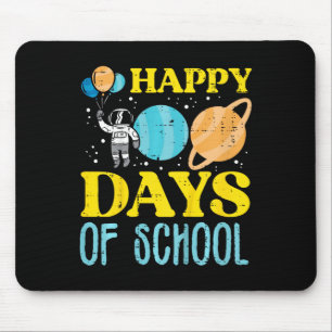 Kids Happy 100 Days Of School Astronaut Planets 10 Mouse Pad