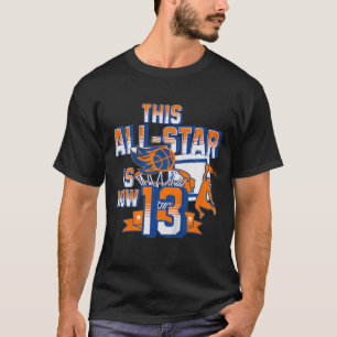 Kids Happy 13th Birthday Boy Basketball Party 13 Y T-Shirt
