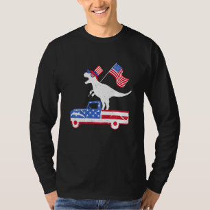 Kids Happy 4th Of July Dino Trex Dinosaur Baby Tod T-Shirt
