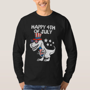 Kids Happy 4th Of July T-Rex Dino Dinosaur Baby To T-Shirt