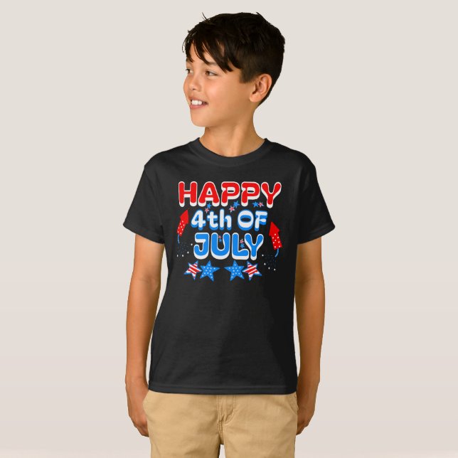 Kids happy 4th of July  T-Shirt (Front Full)
