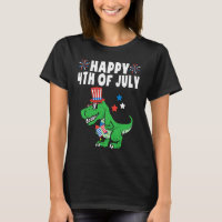 Kids Happy 4th Of July Trex For Toddler Boys Dinos