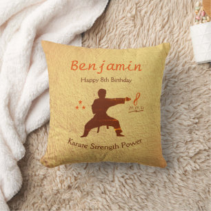 Kids Happy 8th Birthday Japan Martial Arts Karate Cushion