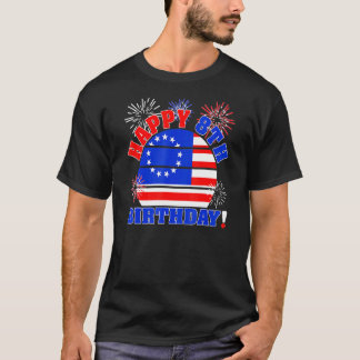 Kids Happy 8th Birthday On 4th Of July Vintage 13  T-Shirt