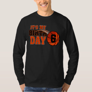 Kids Happy Birthday 6th 6 Year Old Basketball Boys T-Shirt