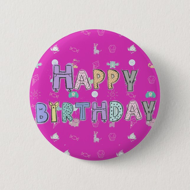 Kids Happy Birthday Badge (Front)
