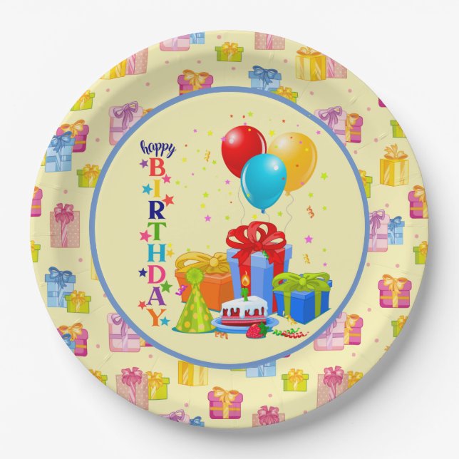 Kids Happy Birthday  Paper Plate (Front)