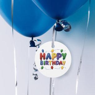 Kids Happy Birthday Party Balloon Gift Tags