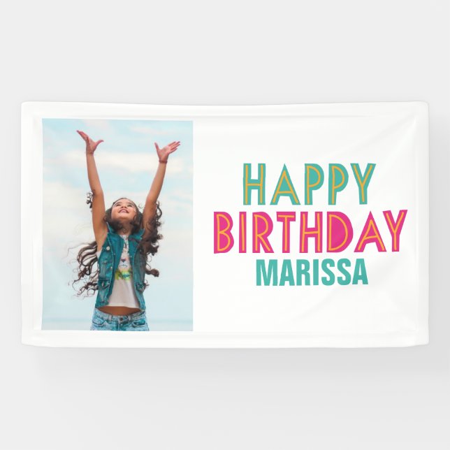 Kids Happy Birthday Party Photo Banner (Horizontal)