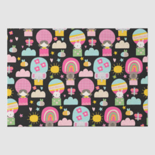 Kids Happy Birthday Pastel Colours Cute Animals Tissue Paper