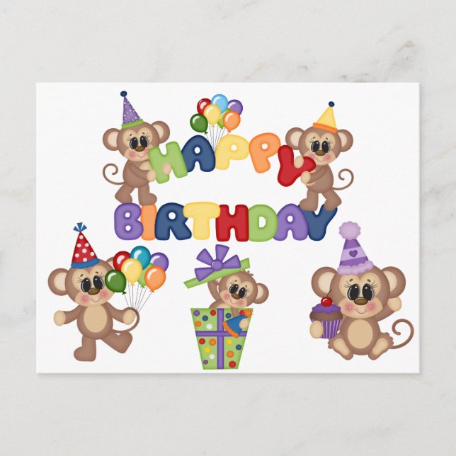 Kids Happy Birthday Postcard (Front)
