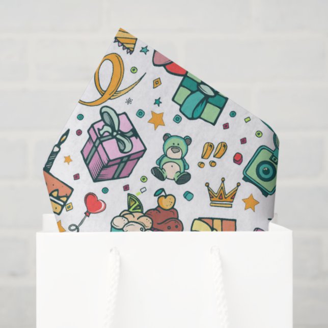 Kids Happy Birthday   Tissue Paper (Gift Bag)