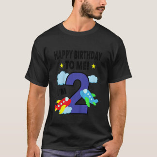 Kids Happy Birthday To Me  I'm 2 Toddler Boy Airpl T-Shirt