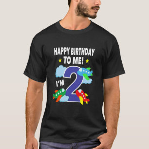 Kids Happy Birthday To Me I'm 2 Toddler Boy Airpla T-Shirt