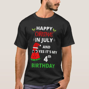 Kids Happy Christmas In July And Yes It's My Birth T-Shirt