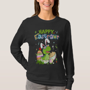 Kids Happy Easter Day Funny Dinosaur T Rex Eggs Ki T-Shirt