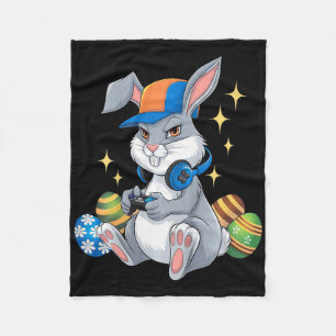 Kids Happy Easter Day Video Game Bunny Eggs Gaming Fleece Blanket