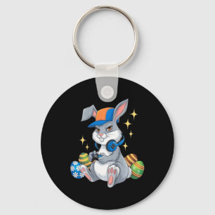 Kids Happy Easter Day Video Game Bunny Eggs Gaming Key Ring