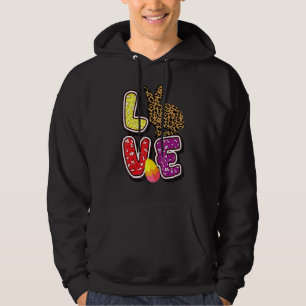 Kids Happy Easter Love Leopard Bunny Ears Funny Eg Hoodie