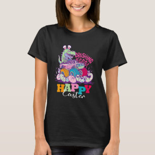 Kids Happy Easter Rex Monster Truck Dinosaur Crash T-Shirt