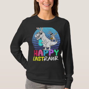 Kids Happy Eastrawr T Rex Easter Bunny Dinosaur Eg T-Shirt