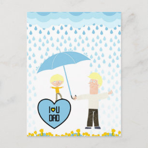 Kids Happy Father's Day Postcard