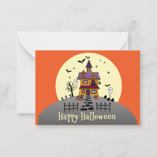 Kids Happy Halloween Haunted House Card