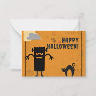 Kids Happy Halloween Spooky Monster Card